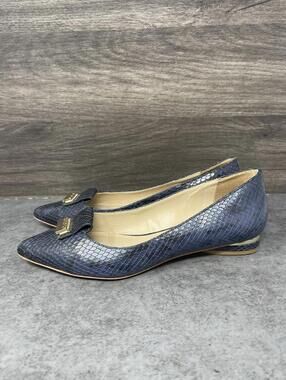 Zac Posen Flats Womens Size 6 (37) Blue Snake Leather